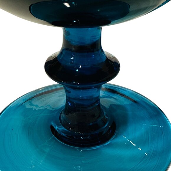 MCM Set of 4 "Teal/London Blue" Italian Art Coupe Glasses - Picture 14 of 17